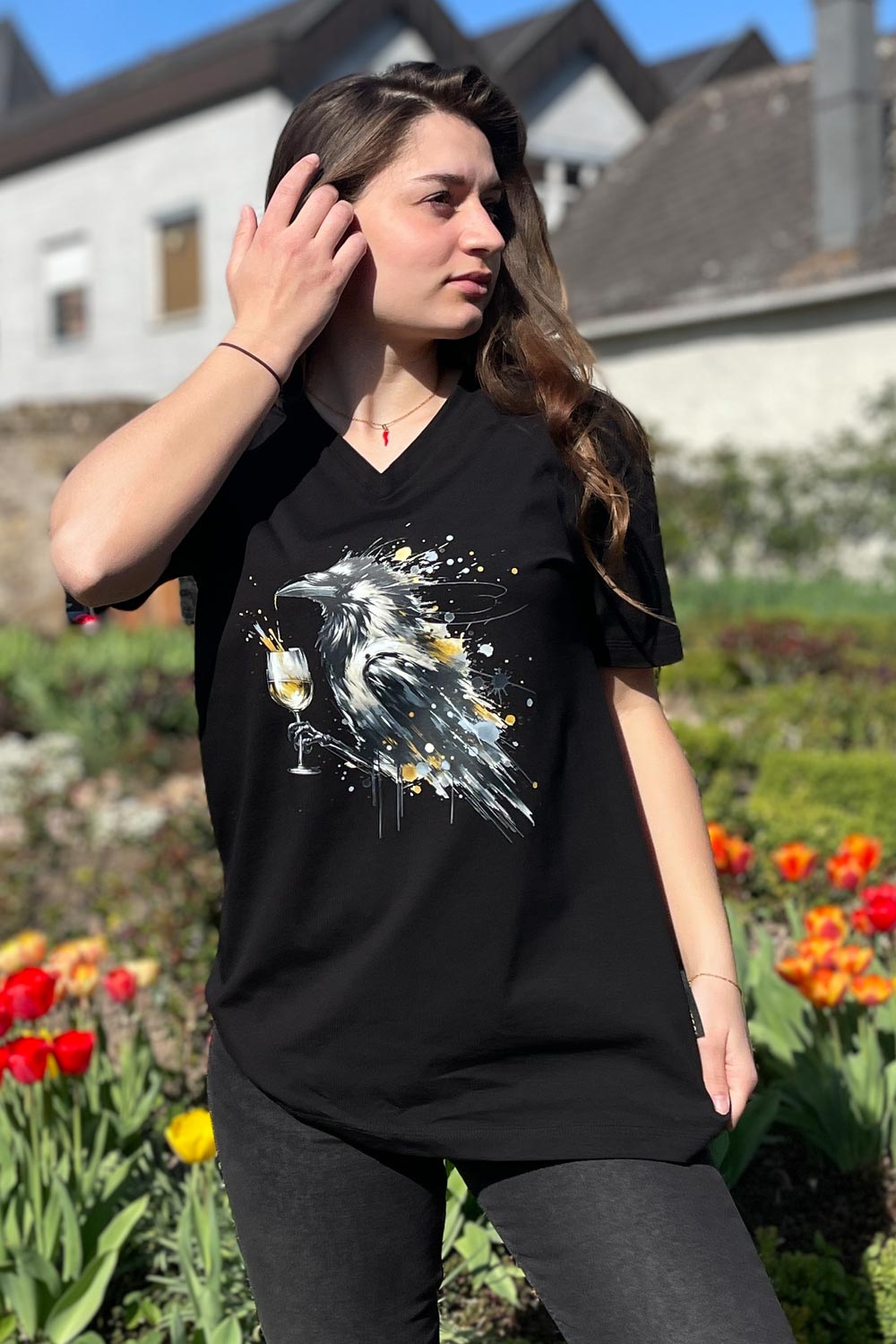 T-Shirt Wine Crow T-Shirt Wine Crow