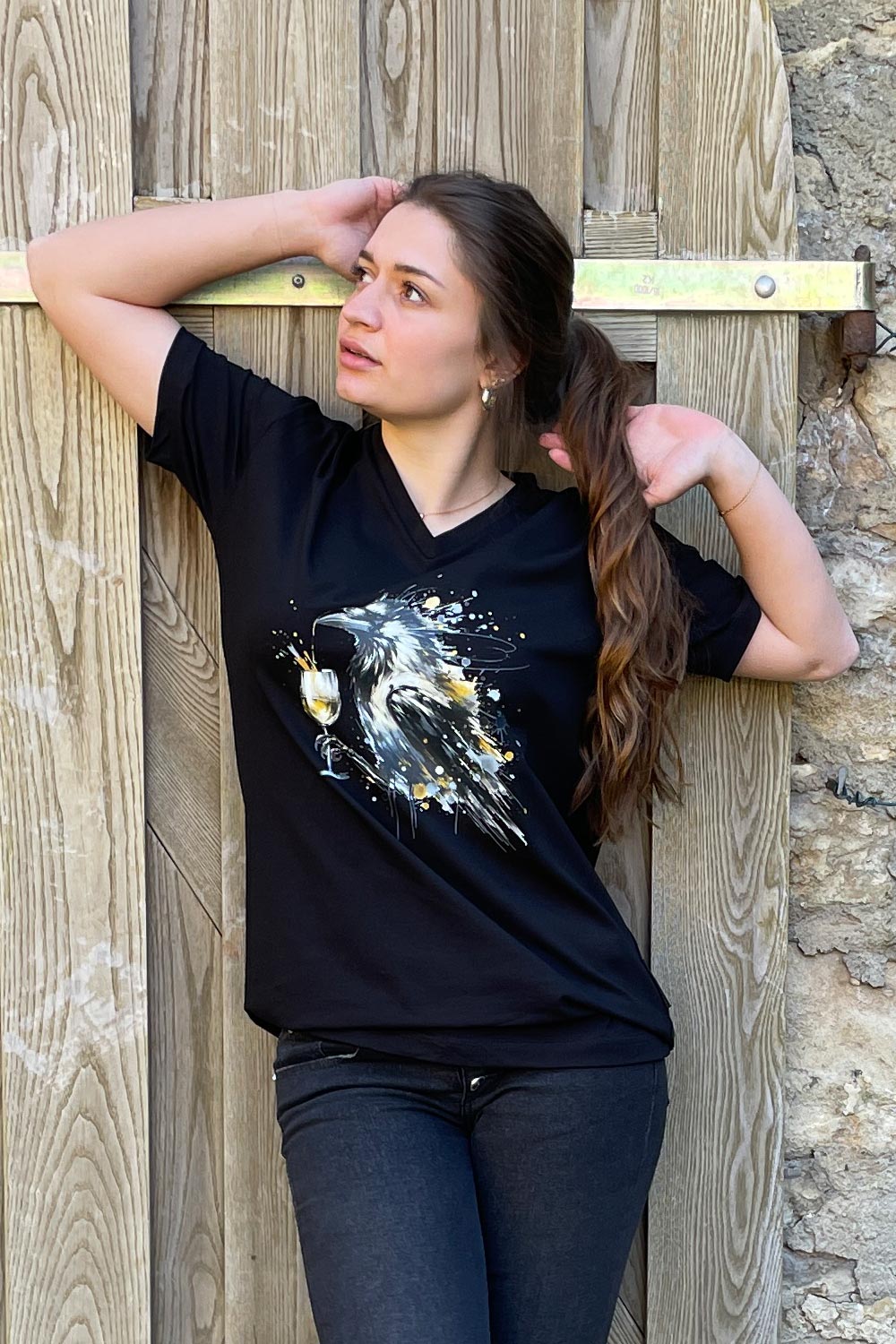 T-Shirt Wine Crow
